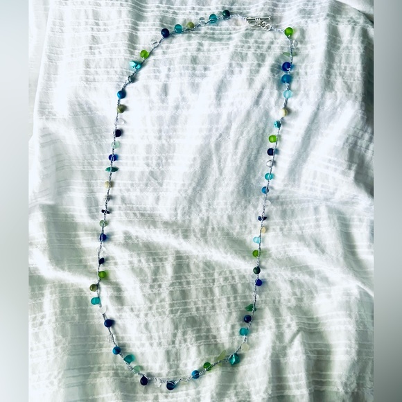 Handmade precious stone necklace - 32” - Ocean Vibes - Picture 5 of 5